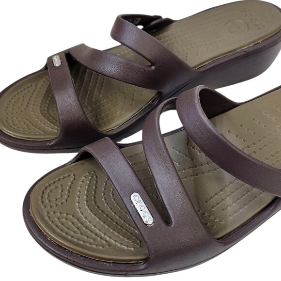 CROCS Womens Patricia Strappy Slip On Sandals, Brown, Comfort, Size 10 - Picture 2 of 10